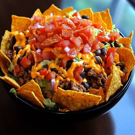 Doritos Taco Salad - Delicious Recipes - Easy Cooking Ideas and Tasty Dishes Doritos Taco Salad, Dorito Taco Salad, Dorito Taco Salad Recipe, Easy Cooking Ideas, Dorito Taco, Taco Salad Doritos, Pumpkin Pecan Cobbler, Doritos Taco, Coconut Curry Soup