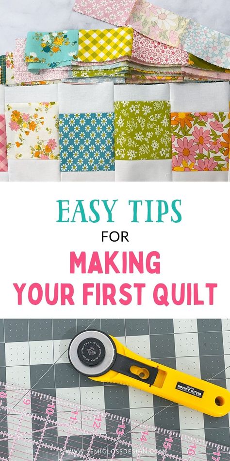 Looking to get started quilting? These quilting tips for beginners will help make the process easier for your first quilt. #QuiltingTips Beginner Hand Quilting, Easy Hand Quilting, Beginner Quilting Projects, Making A Quilt, Quilt Planner, Unique Sewing Projects, First Quilt, Start Quilting, Quilt Sewing Patterns