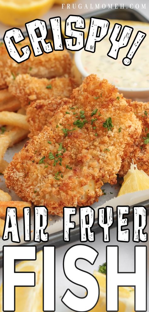 Crispy Air Fryer Fish Fish Fry Recipe Air Fryer, Fresh Cod Fish Recipes Air Fryer, Spend With Pennies Air Fryer Recipes, Air Fryer Fish Sticks Homemade, Battered Air Fryer Fish, Fish Fingers In Air Fryer, Air Fry Breaded Fish, Fish Fry In Air Fryer, Fish Cooked In Air Fryer