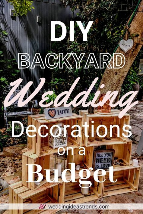 Casual Wedding Reception, Bbq Wedding Reception, Decorations On A Budget, Wedding Decorations Ideas, Small Outdoor Wedding, Backyard Wedding Decorations, Diy Outdoor Weddings, Backyard Wedding Ceremony, Diy Backyard Wedding