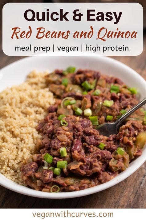 Canned Red Beans And Rice Recipe, Red Quinoa Recipes, Vegan Red Beans And Rice, Vegan Red Beans, Red Beans And Rice Recipe Easy, Soul Food Cookbook, Beans And Quinoa, Red Beans Recipe, Red Beans And Rice Recipe