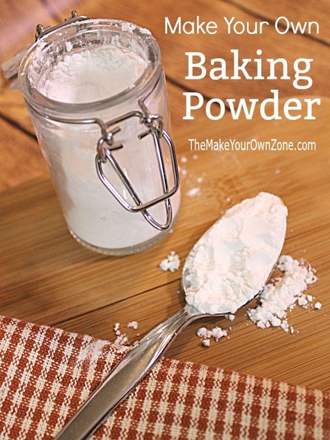 Make Your Own Baking Powder Substitute Homemade Baking Powder, Baking Powder Recipe, Baking Powder Substitute, Homemade Dry Mixes, Baking Soda Benefits, Cooking Substitutions, Homemade Pantry, Baking Substitutes, Arrowroot Powder