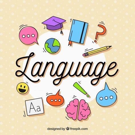 Language composition with flat design | Free Vector #Freepik #vector #freebackground #freeschool #freedesign #freeeducation Project Cover Page, School Book Covers, Bullet Journal Cover Ideas, School Creative, Notebook Cover Design, Notebook Art, Language Art, Bullet Journal School, Bullet Journal Lettering Ideas