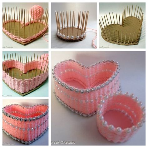 Cardboard Diy, Yarn Basket, Yarn Storage, Yarn Diy, Repurposed Furniture Diy, Diy Storage Furniture, Storage Diy, Diy Furniture Projects, Cardboard Crafts