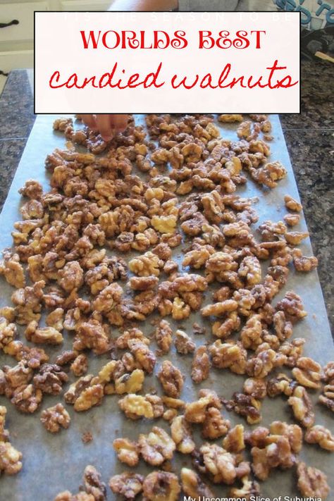 Indulge in the irresistible crunch of our world's best candied walnuts! Elevate your snack game with this easy and delightful recipe that combines the natural goodness of walnuts with a perfect blend of sweetness and spice. Each golden, caramelized nut is a burst of flavor, making these candied walnuts the ideal topping for salads, desserts, or a standalone treat. Try this recipe and let your taste buds embark on a journey of pure satisfaction. Your next favorite snack awaits! Candied Walnuts Easy Crockpot, Easy Candied Walnut Recipe, Walnut Brittle Recipe Easy, Candied Walnuts With Brown Sugar, Walnut Bars Recipes, Candy Walnuts Recipe Easy, Black Walnut Recipes, Candied Walnuts Easy, Sugar Walnuts Recipe