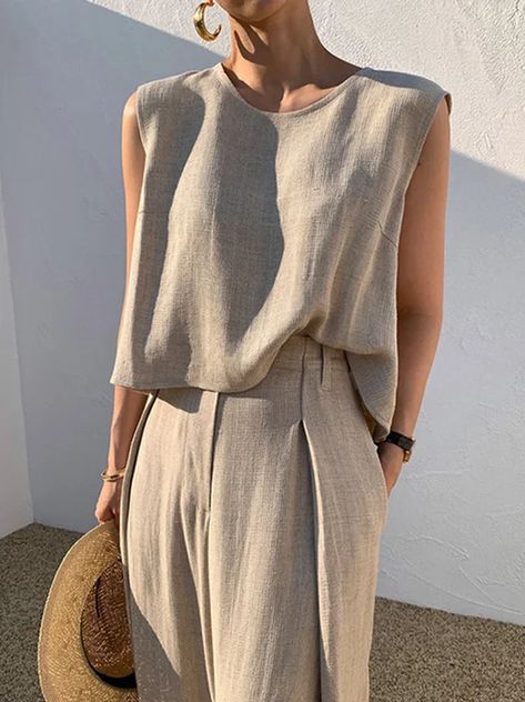 Loose Sleeveless Top, Knit Lace Dress, Two Piece Sets Summer, Wide Leg Pant Suit, Ruffle T Shirt, High Waist Wide Leg Pants, Office Outfits Women, Oversize Women, Ruched Bodycon Dress