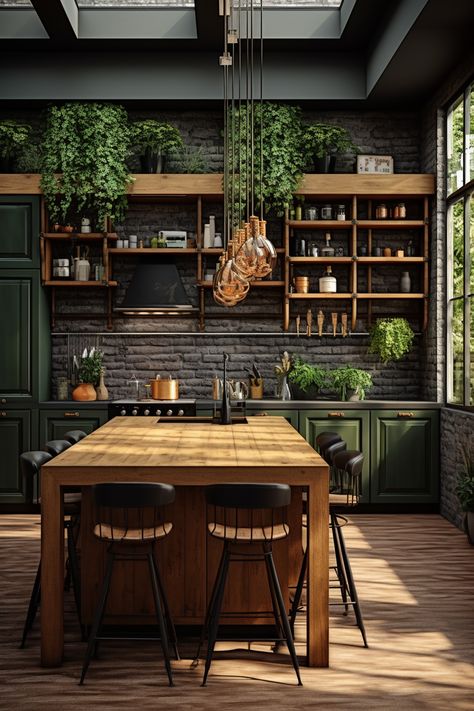 Modern Kitchen Decor Ideas, Kitchen Accessories Design, Dark Green Kitchen, Light Floors, Espresso Kitchen, Cozy Bedroom Design, Modern Kitchen Decor, Decor Ideas Kitchen, Kitchen Ideas Dark Cabinets