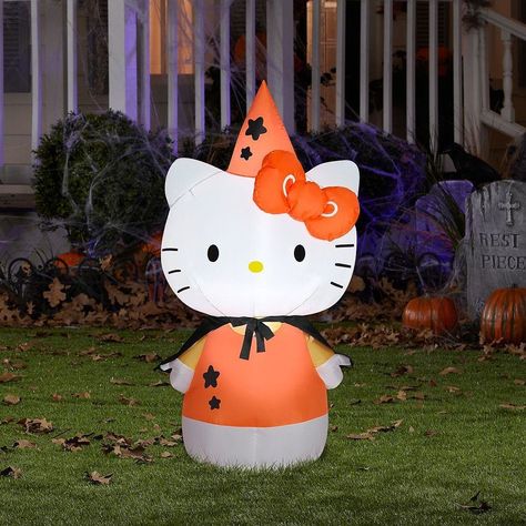 Geeky Halloween Decorations | POPSUGAR Tech Inflatable Christmas Decorations, Halloween Bat Decorations, Halloween Inflatables, Hello Kitty Halloween, Halloween Yard Decorations, Hello Kitty Birthday, Halloween Yard, Witch Halloween, Hello Kitty Pictures