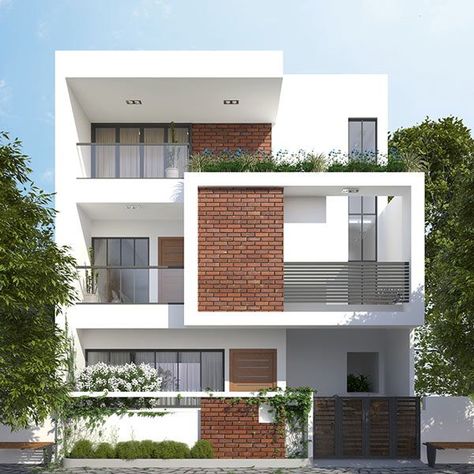 3 Storey House Design, House Outer Design, Small House Elevation, Small House Front Design, Contemporary House Exterior, Modern Small House Design, Small House Design Exterior, Small House Elevation Design, Modern Bungalow House