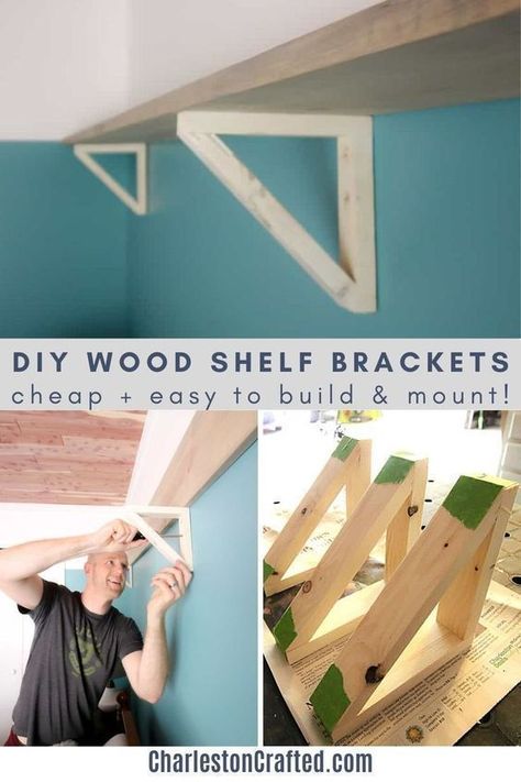 How to make DIY Wood Triangle Shelf Brackets: Hometalk: DIY Triangle Shelf Wall, Diy Wooden Shelf Supports, Diy Shelves Brackets, Diy Wall Shelf Brackets, Homemade Shelf Brackets, How To Make Shelf Brackets, Triangle Shelf Brackets, Cute Shelf Brackets, Diy Brackets For Shelves