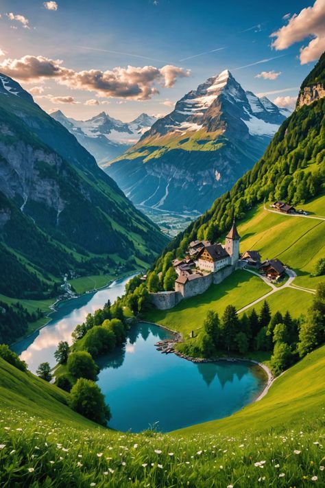 Unveiling the Enchantment of Uri Switzerland 🏞️ Pandas, Wallpaper Of Mountains, Swiss Alps Aesthetic, Beautiful Mountains Scenery, Swiss Alps Summer, Alps Aesthetic, Swiss Landscape, Cave Houses, Photography Places