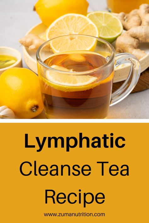 Lymph Node Juice Cleanse, Lymph Detox Juice, Lung Cleansing Tea, Homemade Detox Tea, Lymph System Cleanse, Cleanse Drink, Morning Drinks Healthy, Tea Recipe, Diy Detox Cleanse