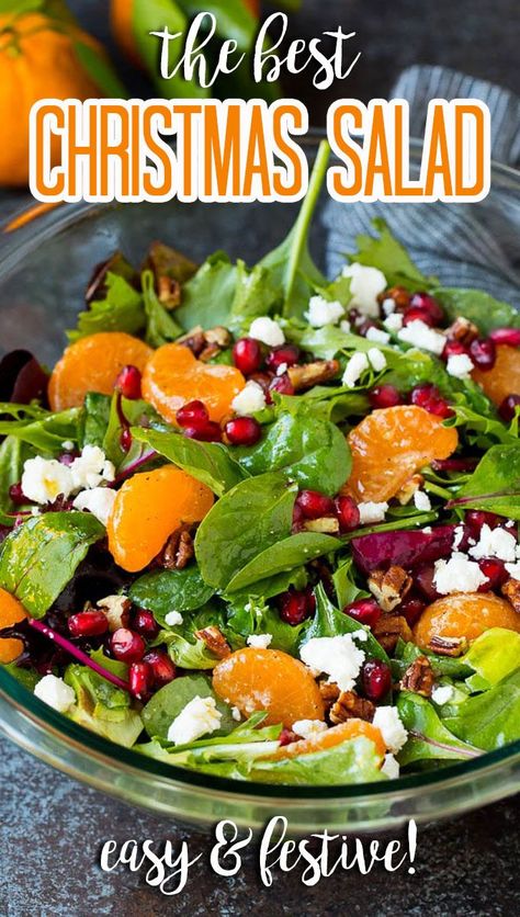 Christmas Salad Recipes, Christmas Salad, Christmas Salads, Fresh Salad Recipes, Best Salad Recipes, Salad Recipes For Dinner, Christmas Food Dinner, Christmas Dishes, Salad Side Dishes