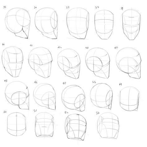 How To Draw A Head 3/4 View, Anatomy Face Sketch, Face Planes Drawing, Head Atonamy, Face Anatomy Drawing Practice, Head Drawings Sketches, Face Shapes Guide Drawing, Head References Drawing, Head Art Study