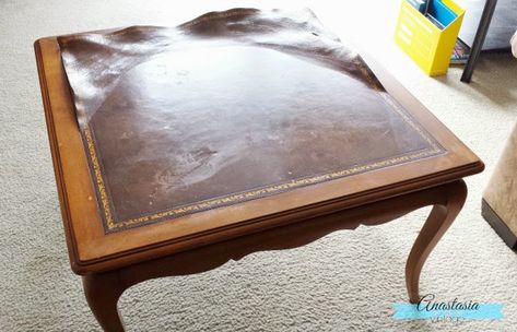 French Provincial Coffee Table Makeover, Provincial Coffee Table, French Provincial Coffee Table, Leather Top Coffee Table, Tv Cabinet Wall Design, French Provincial Table, Wood Refinishing, Coffee Table Makeover, Homemade Tables