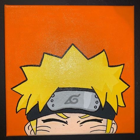 NARUTO Acrylic Painting Itachi Uchiha Acrylic Painting, Rock Lee Painting, Anime Small Canvas Painting, Simple Anime Painting Ideas, Simple Anime Painting On Canvas, Painting Ideas Anime Easy, Easy Anime Painting Ideas On Canvas, Naruto Canvas Painting Easy, Naruto Painting Easy