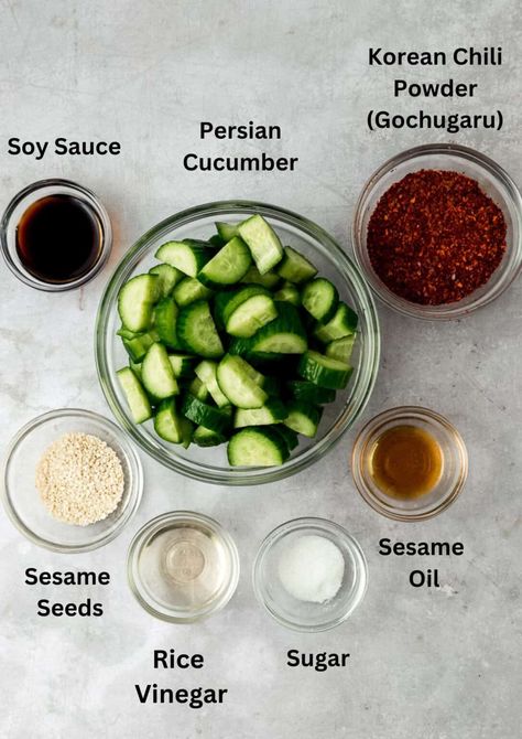 Quick Spicy Korean Cucumber Salad (Oi Muchim) Salads Cucumber, Spicy Korean Cucumber, Cucumber Recipes Healthy, Korean Cucumber Salad, Korean Cucumber, Spicy Cucumber Salad, Spicy Cucumber, Spicy Korean, Cucumber Recipes Salad