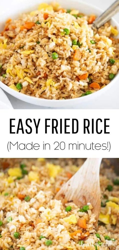 Restaurant Style Fried Rice, Easy Fried Rice, Rice Side Dish Recipes, Rice Recipes For Dinner, Chinese Cooking Recipes, Rice Side Dishes, Easy Rice Recipes, Leftover Rice, Easy Chinese Recipes