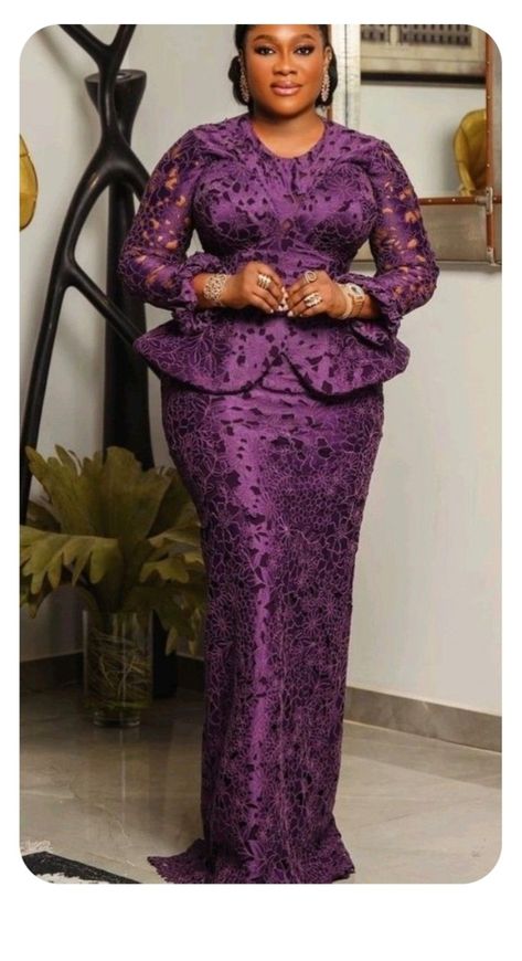 Lace Skirt And Blouse Styles, Lace Skirt And Blouse, Skirt And Blouse Styles, Lace Dress Classy, Nigerian Lace Styles Dress, Nigerian Lace Styles, African Lace Styles, Long African Dresses, African Prom Dresses