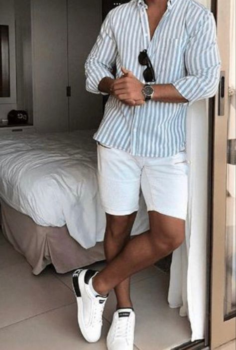 Vacation Outfit Ideas Men, Mens Outfits Europe, Summer Outfits For Men 2023, Honeymoon Outfits For Men, Men Summer Outfits Casual, Mens Outfits Vacation, Men's Casual Style Summer, Summer Look Men Outfit Ideas, Men’s Fashion Summer 2023