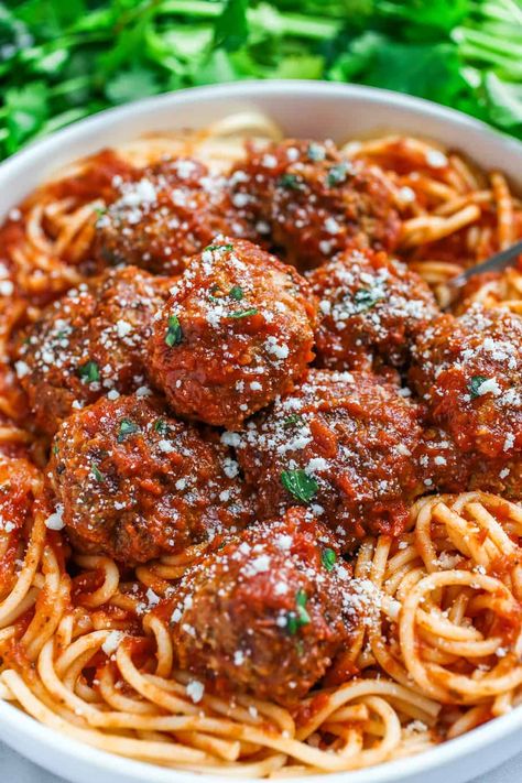 Meatball Recipes With Sauce, Marinara And Meatballs, Italian Meatball Pasta Recipes, Best Meat Ball Recipe, The Best Italian Meatballs, Meat Ball Spaghetti Recipe, Best Italian Meatballs Homemade, Meat Ball Pasta Recipe, Italian Meatball Sauce Recipes