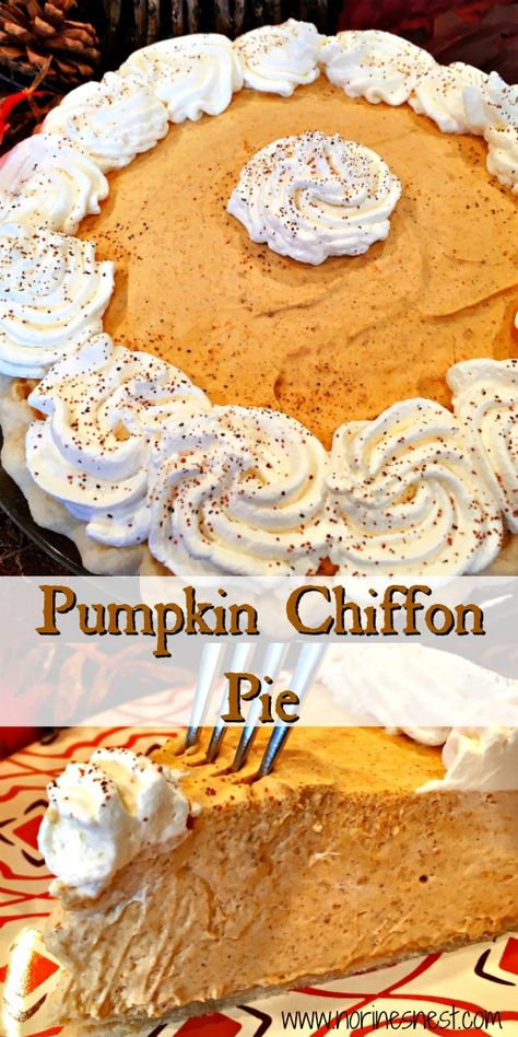 Pumpkin Silk Pie, Pumpkin Chiffon, Pumpkin Chiffon Pie, Chiffon Pie, Pumpkin Spices, Pie Fillings, Bakery Goods, Christmas Yummies, Pumpkin Mousse