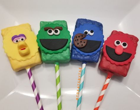 Krispy Treats, Sesame Street Birthday Party, Rice Krispy, Sesame Street Birthday, Rice Krispie Treats, Rice Krispie, Krispie Treats, Rice Krispies, Sesame Street