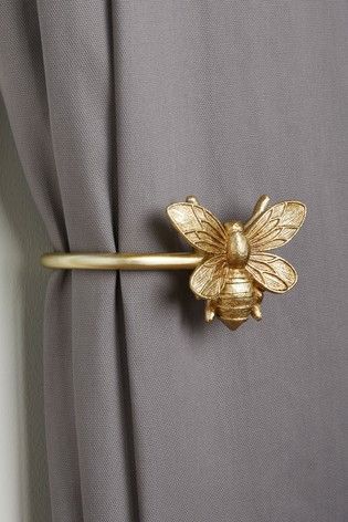 Bee Curtain Tie Backs, Classy Bee Decor, Bumble Bee Bedroom Decor, Gold Curtain Tie Backs, Bee Curtains, Bee Bathroom, Bee Bedroom, Bee Kitchen, Dumfries House