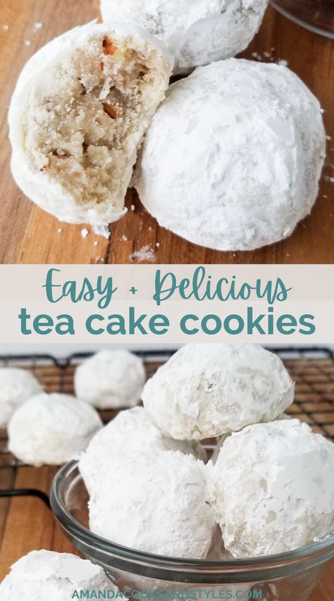 Russian Tea Cakes – Buttery and delicious Russian Tea Cakes are the perfect addition to your Christmas cookie collection or just a satisfying sweet treat anytime of year. Russian Tea Ball Cookies, Easy Russian Tea Cakes, Russian Tea Cakes Cookies, Russian Tea Cakes Recipe, Russian Teacakes, Snowball Cookie, Russian Tea Cookies, Russian Tea Cakes, Assorted Cookies