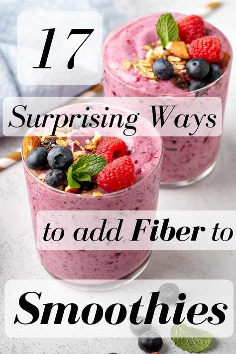 Discover 17 tantalizing ways to supercharge your smoothies with fiber-rich ingredients and promote a satiated feeling throughout the day. Enhance your digestion with a vibrant array of dietary fiber sources, carefully curated to aid digestion and support a healthy gut microbiome. Elevate your smoothie game with these wholesome additions, fueling your body and nurturing your overall well-being. Adding Fiber To Smoothies, Smoothie Recipes High Fiber, Smoothie Add Ins Healthy, Fiber Packed Smoothies, Fiber Rich Diet Plan, Fibre Smoothie Recipes, Healthy Smoothie Add Ins, Fiber Rich Smoothie, High Fiber Smoothies Breakfast