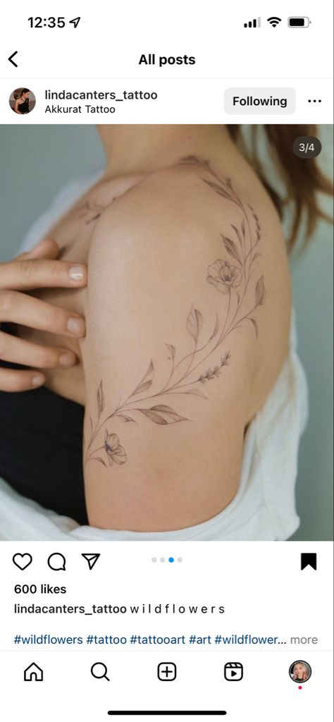 Small Floral Shoulder Tattoo, Flower Shoulder Wrap Tattoo, Floral Shoulder Collar Bone Tattoo, Shoulder Tattoo Filler, Wrap Tattoo Shoulder, Leaf Hip Tattoos Women, Bicep Band Tattoo For Women, Shoulder Wrap Tattoo Women, Bicep Vine Tattoo