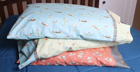 How to Make Your Own Pillowcase - Burrito Pillowcase, Make A Pillowcase, Pillowcase Tutorial, Pillow Cases Tutorials, Pillowcase Pattern, Pillowcase Dress, Fostering Children, Teach Kids, French Seam