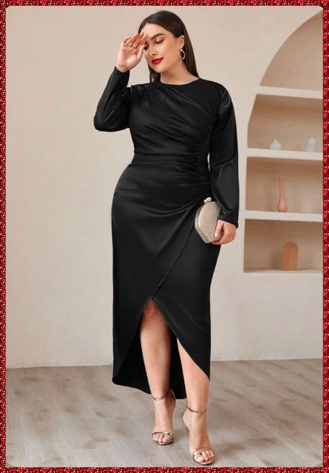 [AffiliateLink] 38 Cocktail Dress Classy Evening Long Recommendations To Try Out 2022 #cocktaildressclassyeveninglong Satin Dresses Plus Size Formal, Elegant Dress Curvy, Formal Dresses Plus Size With Sleeves, Plus Size Dress Long Sleeve, Elegant Dresses Classy For Plus Size, Best Dress For Plus Size, Tulip Dress Outfit, Official Event Outfit, Black Satin Dress Long Plus Size