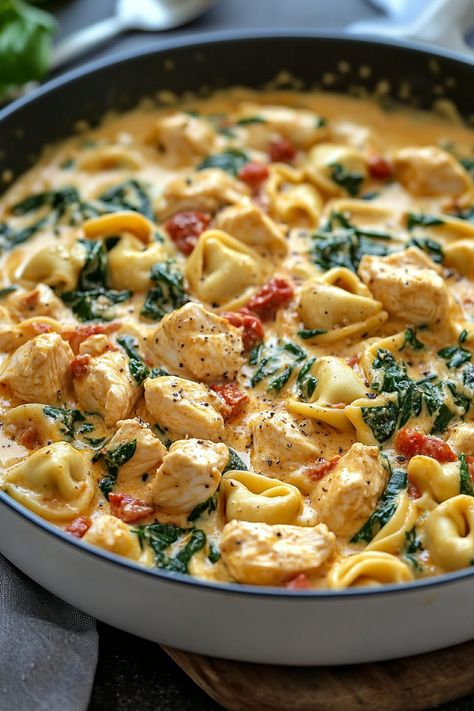 Creamy Cheese Tortellini, Tortellini Recipes Crockpot, Marry Me Chicken Tortellini, Cheese Tortellini Recipes, Tortellini Recipe, Chicken Tortellini Soup, Spinach Tortellini, Tortellini Bake, Marry Me Chicken