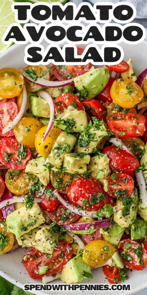 Salads Without Lettuce, Tomato Avocado Salad, Cucumber Tomato Avocado Salad, Easy Italian Pasta Salad, Make Your Hair Grow Faster, Cherry Tomato Salad, Hair Grow Faster, Tomato Avocado, Avocado Tomato Salad