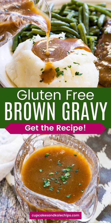 Gluten Free Brown Gravy, Easy Beef Gravy Recipe, Easy Beef Gravy, Brown Gravy From Scratch, Dairy Free Gravy, Gluten Free Gravy Recipe, Savory Gluten Free, Healthy Gravy, Brown Gravy Recipe Easy