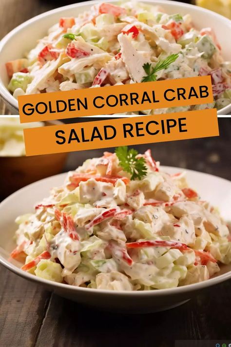 Golden Corral Ranch Dressing Recipe, Fake Crab Salad Recipe, Golden Corral Crab Salad, Golden Corral Crab Salad Recipe, Crab Salad Sandwich, Crab Meat Salad, Golden Corral, Crab Salad Recipe, Sea Food Salad Recipes