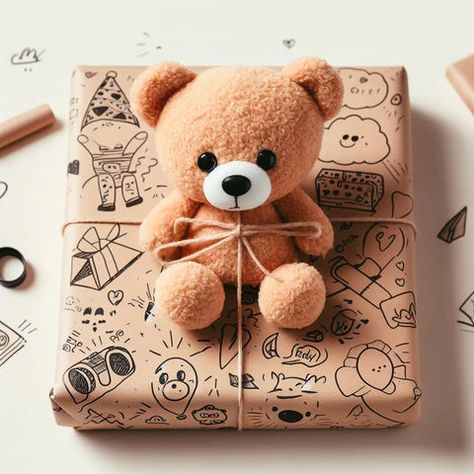 12 Creative Ways to Wrap Stuffed Animals for a Memorable Gift - PlushThis Wrap Stuffed Animals Gift, Wrapping Stuffed Animals, Wrap A Stuffed Animal, Romantic Flower Arrangements, Bows For Presents, Baby Gift Wrapping, Realistic Stuffed Animals, Wrapping Techniques, Large Stuffed Animals