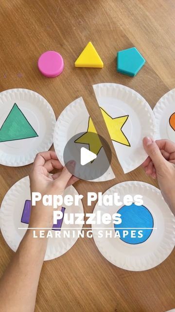 82K views · 2K likes | Stephanie & Katrina | Crafty Moms on Instagram: "An easy and budget friendly idea to boost your child’s development and a fun way to learn shapes and colors! This activity won’t required much preparation and you can use things you have at home ♻️ you will only need paper plates but you could also use cardboard, markers and a scissor.   Our kids absolutely loved this game❣️We hope you like it✨ Don’t forget to save this post for later or share it with someone who might like it or need it.  ❌ We don’t authorize to share this video on your feed. (Stories and DMs are fine) . . . . . . . . . . #earlychildhoodeducation #playlearningideas #playlearngrow #kidsactivities  #activitiesforkids  #montessoriathome #montessoritoddler #waldorf #homeschool #homeschoollife #greatideas Shape Games For Kids, Learning Colors Activities, Color Activities For Toddlers, Shapes For Toddlers, Shape Activities Preschool, Learn Shapes, Shapes Kindergarten, Waldorf Homeschool, Kindergarden Activities