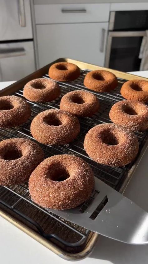 Gluten Free Apple Cider Donuts (Baked) | Munchin' With Maddie Gluten Free Apple Donuts Baked, Gluten Free Apple Cider Donut Cake, Almond Flour Apple Cider Donuts Recipe, Gluten Free Cider Donut Recipe, Apple Cider Donuts Gluten Free, Paleo Apple Cider Donuts Recipe, Gluten Free Apple Cider Donuts Baked, Sourdough Donut Recipe, Cider Donuts Recipe