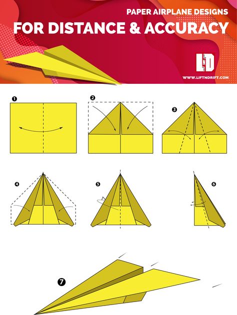 Generally paper airplanes tend to reach 10ft that is good of a performance. But, Paper airplane can reach more than that and can outstand its own potential. Wanna know how? Learn from well engineered instructions from liftndrift.com Follow the LINK to learn more about paper airplanes! School Notice Board, Paper Airplane Party, Airplane Template, Origami Paper Plane, Paper Airplane Template, Origami Plane, Origami Airplane, Make A Paper Airplane, Transportation Crafts