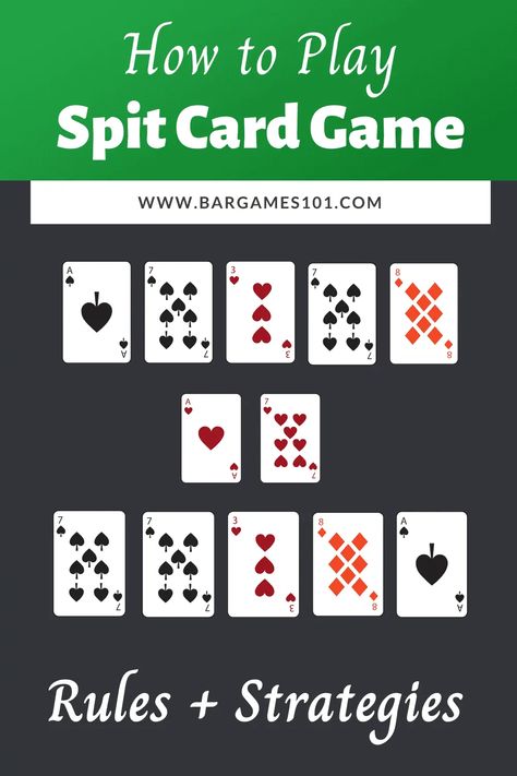 How To Play Spit Card Game, Spit Card Game, 2 Player Card Games, Speed Card Game, 2 Person Card Games, Golf Card Game, Family Card Games, Game Rules, Fun Card Games