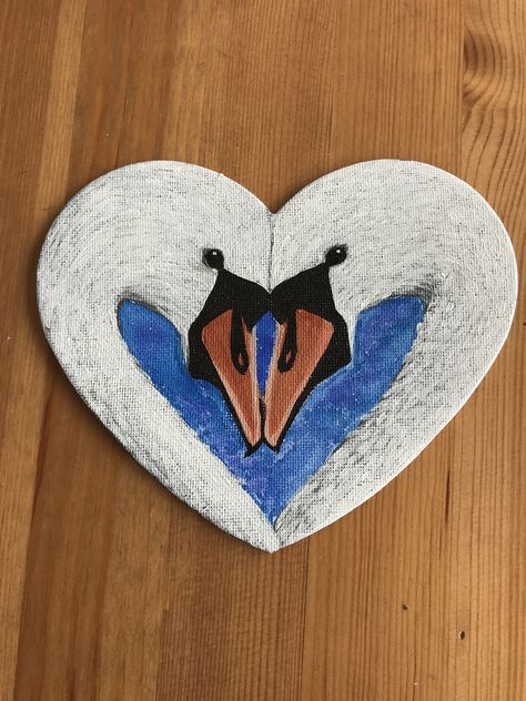 Swan Heart Painting, Painting Ideas Heart Canvas, Heart Shape Canvas Painting, Heart Shaped Canvas, Heart Canvas Painting, Heart Shaped Painting, Heart Shaped Canvas Painting Ideas, Heart Canvas Painting Ideas, Swan Drawing