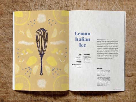 Lemon Ice Recipe, Midcentury Aesthetic, Cookbook Cover Design, Recipe Graphic, Ice Recipe, Ebook Layout, Italian Cookbook, Recipe Book Covers, Recipe Book Design