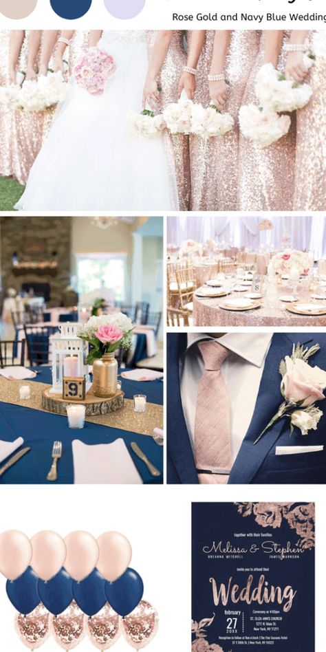 Best 8 Rose Gold and Navy Blue Wedding Color Ideas #weddinginvitations #wedding Navy Blue Rose Gold Cream Wedding, Sky Blue And Rose Gold Wedding, Navy Blue And Rose Gold Table Settings, Navy Blue Rose Gold And Silver Wedding, Rose Gold And Navy Blue Wedding, Navy Blue And Rose Gold Wedding, Rose Gold And Blue Wedding, Rose Gold And Navy Blue Wedding Theme, Rose Gold Navy Blue Wedding