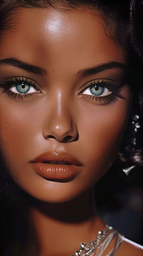 Spanish Female Models, Caribbean Women Beauty, Black Woman Blue Eyes, Beautiful Women's Faces, Smoky Eyeliner, Latte Makeup, 1950s Hollywood, Map Compass, Girl Wallpapers