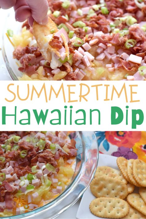 Hawaiian Dip, Summer Dip Recipes, Recipes Using Bacon, Summer Appetizer Recipes, Luau Food, Summer Appetizers Easy, Hawaiian Dishes, Creamy Dip, Cooking Bacon