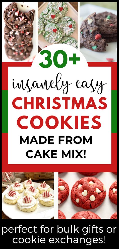 Store Bought Cookie Mix Hacks, Cookie Gifts For Teachers, Christmas Cookies For Party, Different Christmas Cookie Recipes, Easy Cookie Recipe For Cookie Exchange, Best Selling Cookies Bake Sale, Cookie Swap Cookie Ideas, Cake Mix Waffle Cookies, Easy Christmas Baked Goods Gifts