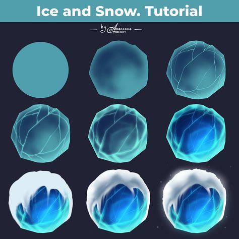 Ice and Snow. Tutorial | Patreon Ice Tutorial Digital, Snow Drawing Tutorial, Ice Powers Drawing, How To Draw Ice, Animation Steps, Ice Tutorial, Snow Tutorial, Vtuber Rigging, How To Draw Snow