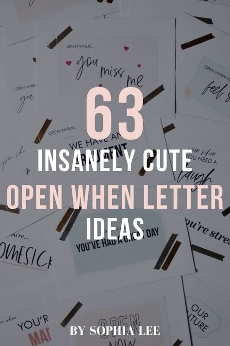 Open When Letter Ideas, 5 Senses Gift For Boyfriend, Open When Letters For Boyfriend, Open When Cards, Joululahjat Diy, Diy Gifts For Christmas, Letter To Best Friend, Selamat Hari Valentine, Sophia Lee